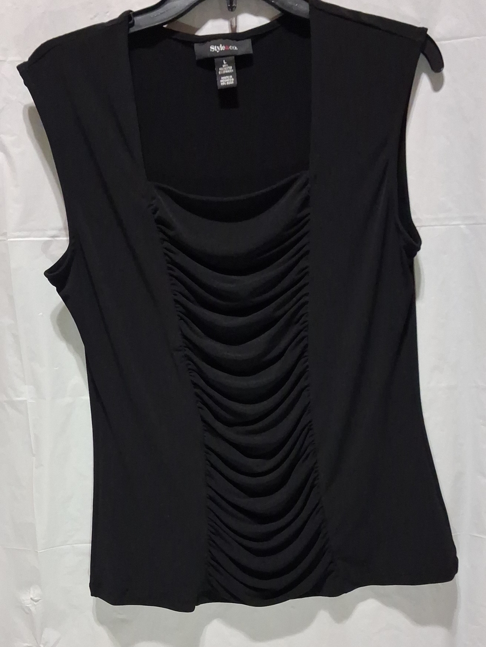✨️Style & Co. Black Ruched Front Sleeveless Tank✨️